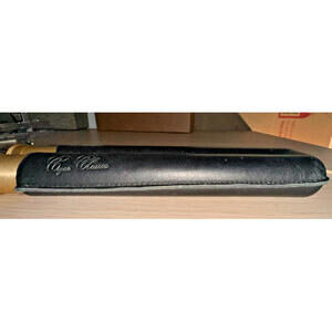 Cigar Classics Black Leather Case Dual Tube-Cigar Holder Gold-Tone